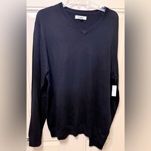 Goodthreads Black Merino Wool Pullover V Neck Sweater Size XL Tall